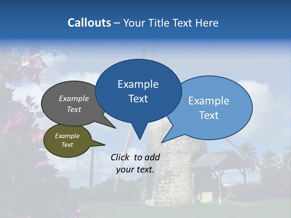 Martinique Antilles Windmill PowerPoint Template