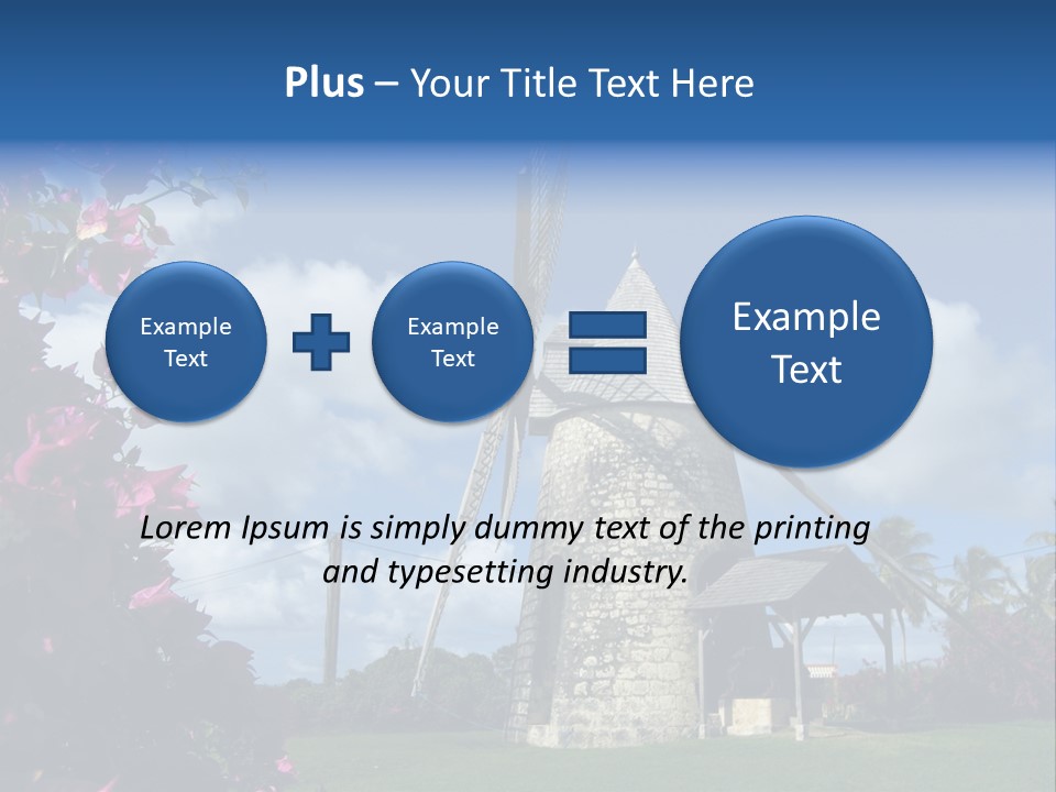 Martinique Antilles Windmill PowerPoint Template