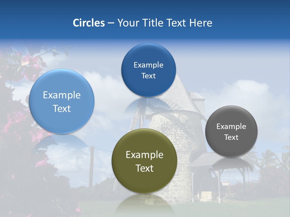 Martinique Antilles Windmill PowerPoint Template