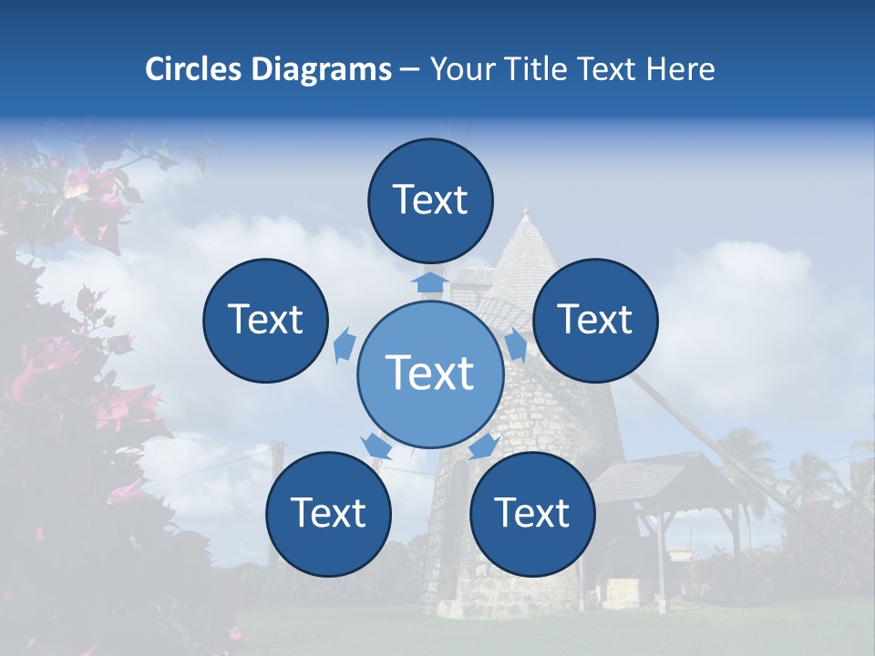 Martinique Antilles Windmill PowerPoint Template