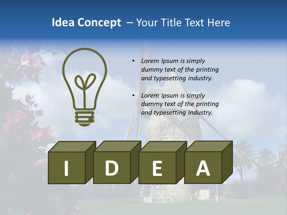 Martinique Antilles Windmill PowerPoint Template