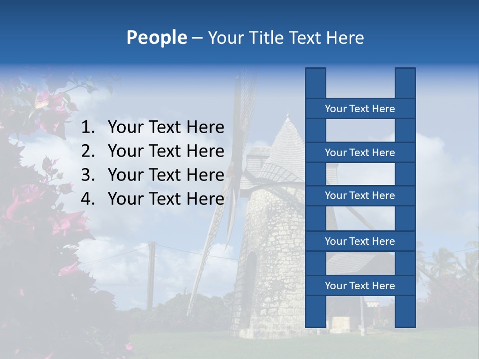Martinique Antilles Windmill PowerPoint Template