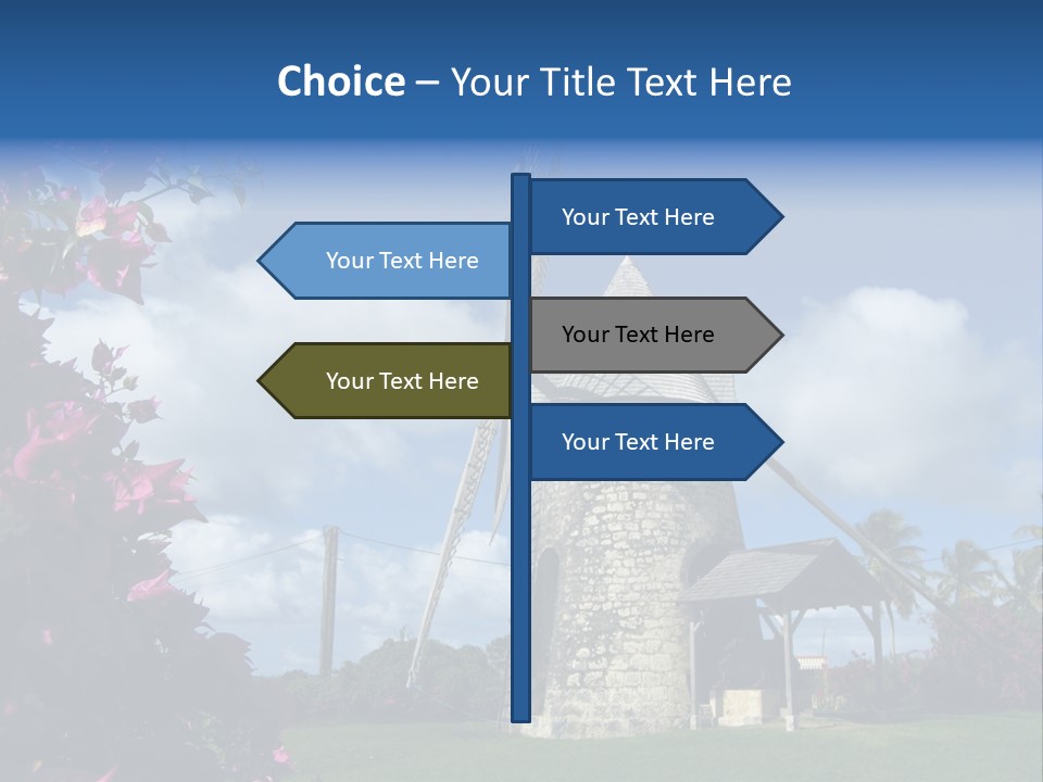 Martinique Antilles Windmill PowerPoint Template