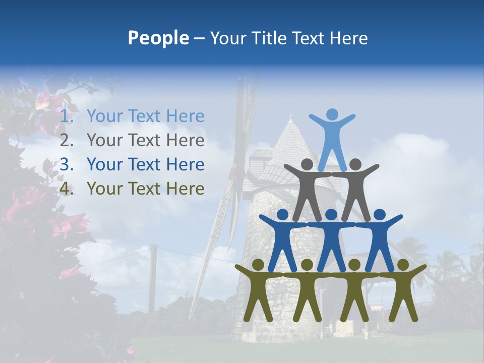 Martinique Antilles Windmill PowerPoint Template
