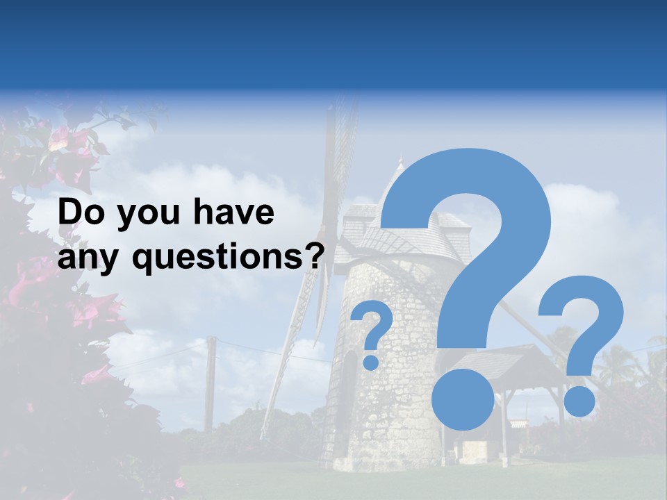 Martinique Antilles Windmill PowerPoint Template