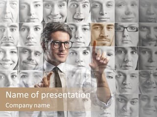 Nerd Businessman Press PowerPoint Template