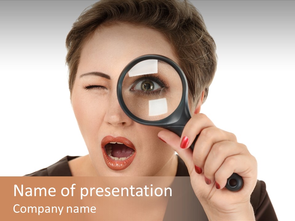 Magnifier Inspect Young PowerPoint Template