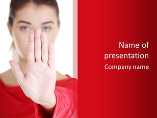 Afraid Female Abuse PowerPoint Template