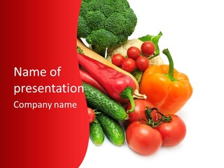 Fruitage Paprika Cucumber PowerPoint Template