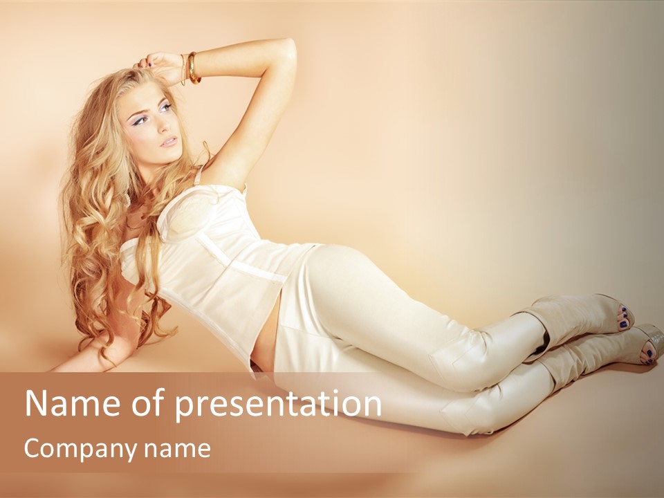 Corset Seductive Lady PowerPoint Template