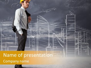 City Pencil Sketch PowerPoint Template