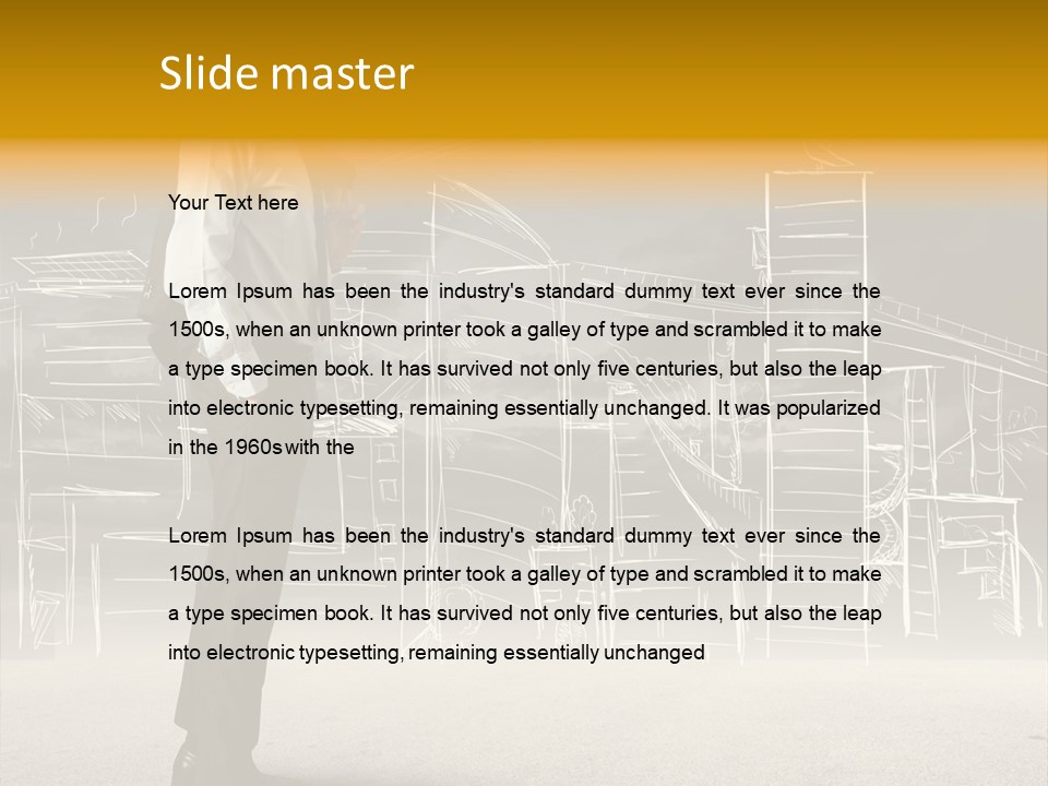 City Pencil Sketch PowerPoint Template