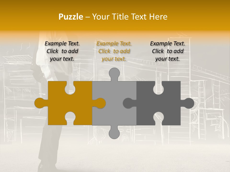 City Pencil Sketch PowerPoint Template