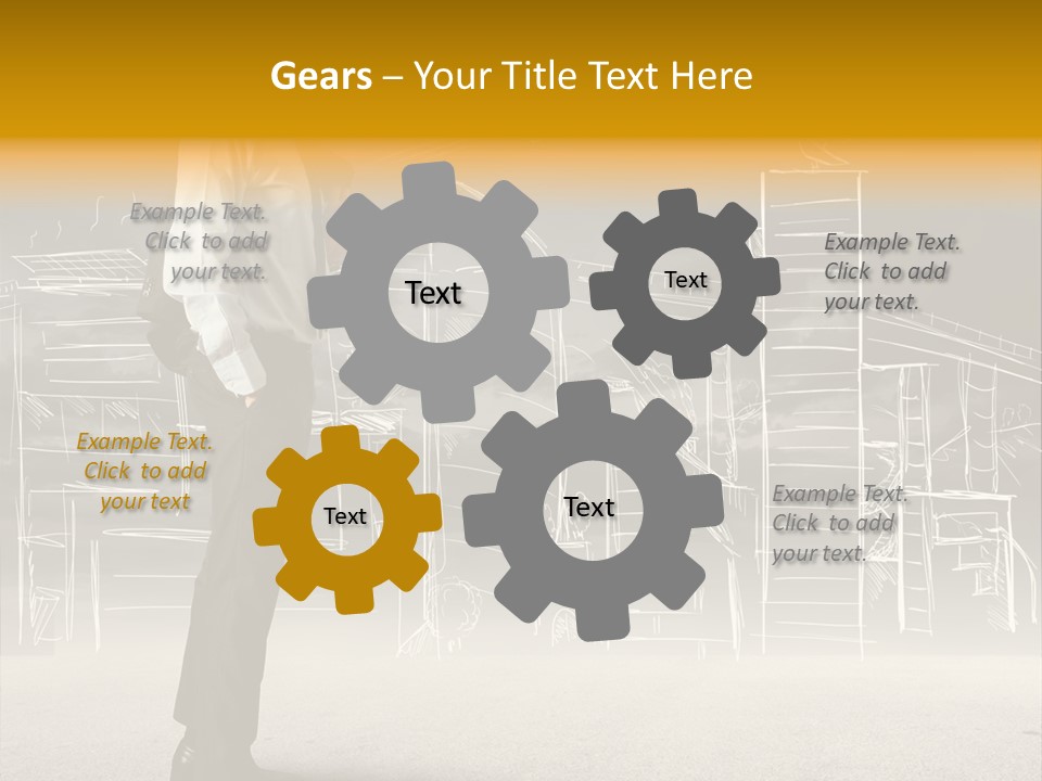 City Pencil Sketch PowerPoint Template