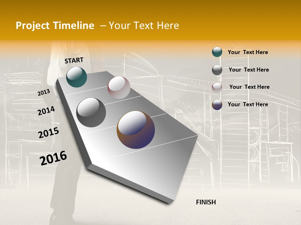 City Pencil Sketch PowerPoint Template