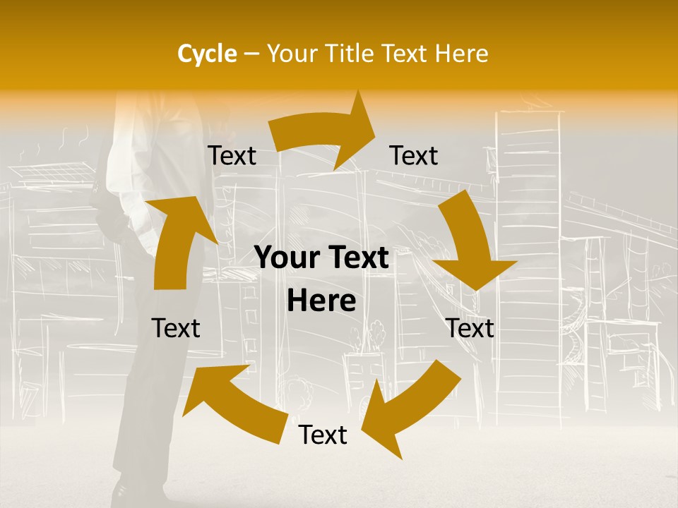 City Pencil Sketch PowerPoint Template