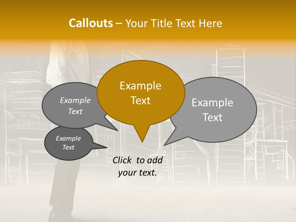 City Pencil Sketch PowerPoint Template