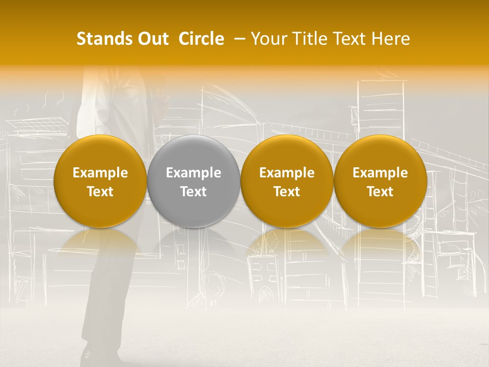 City Pencil Sketch PowerPoint Template