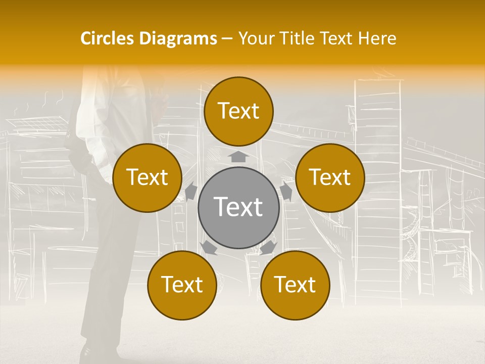 City Pencil Sketch PowerPoint Template
