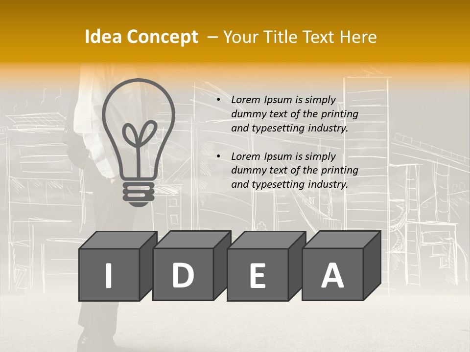 City Pencil Sketch PowerPoint Template