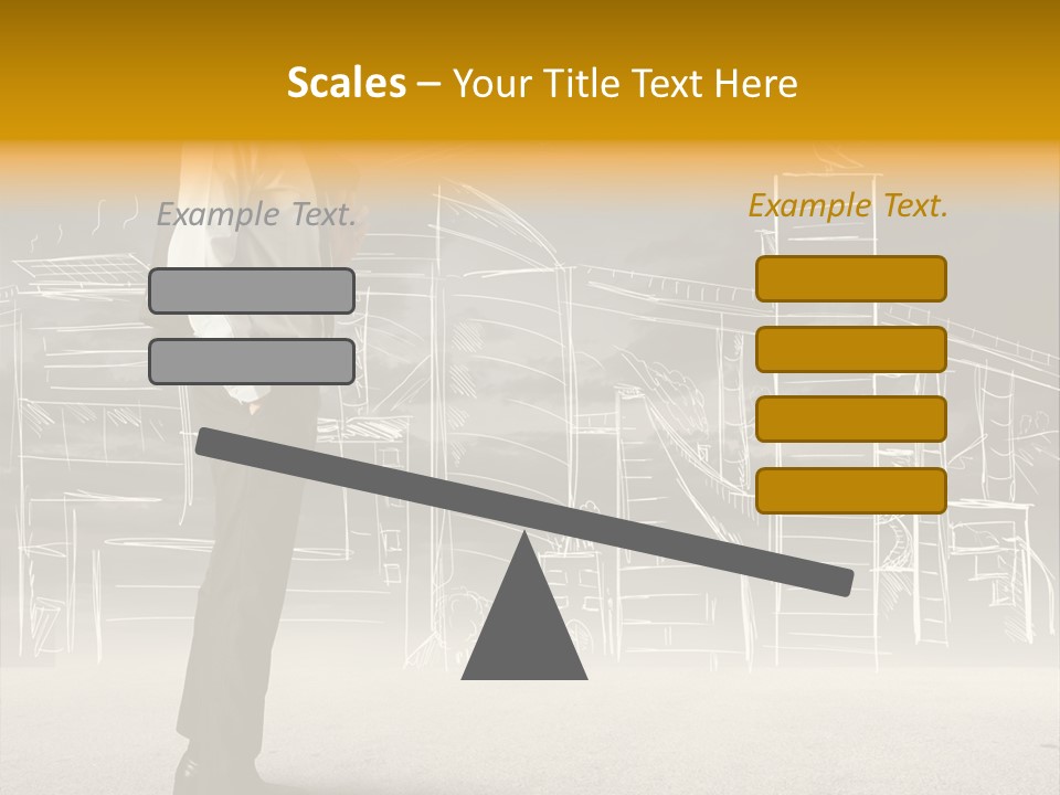 City Pencil Sketch PowerPoint Template