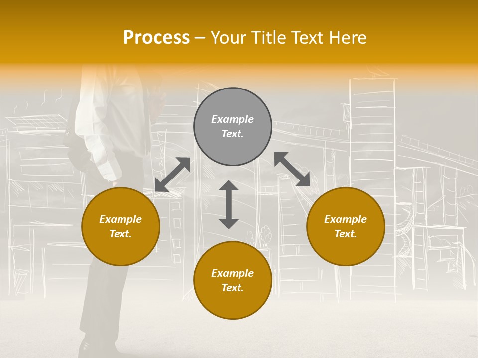 City Pencil Sketch PowerPoint Template