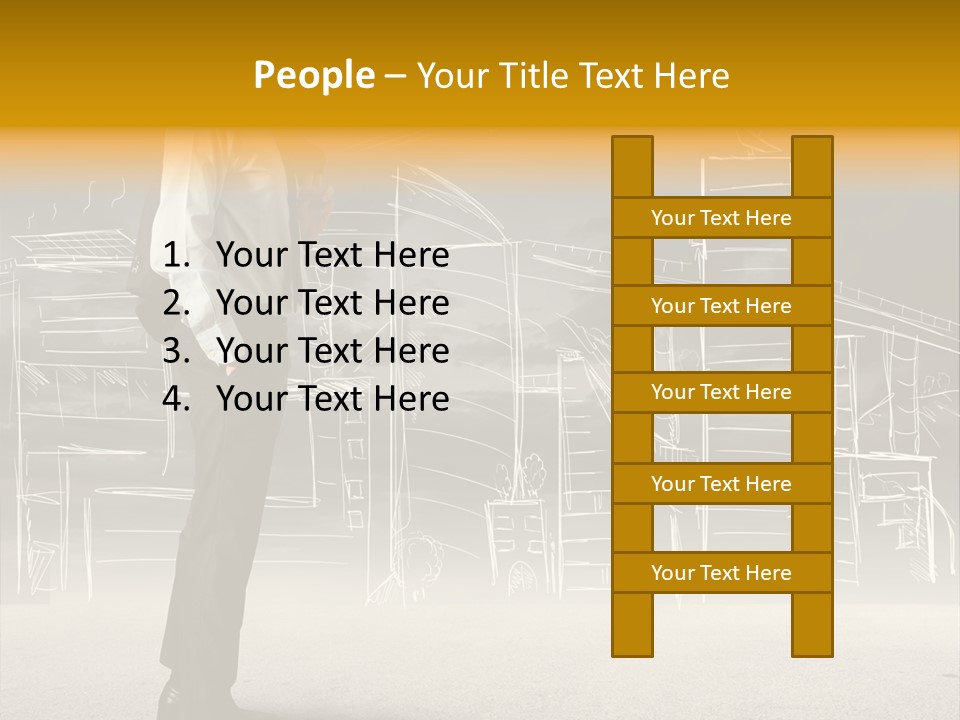 City Pencil Sketch PowerPoint Template