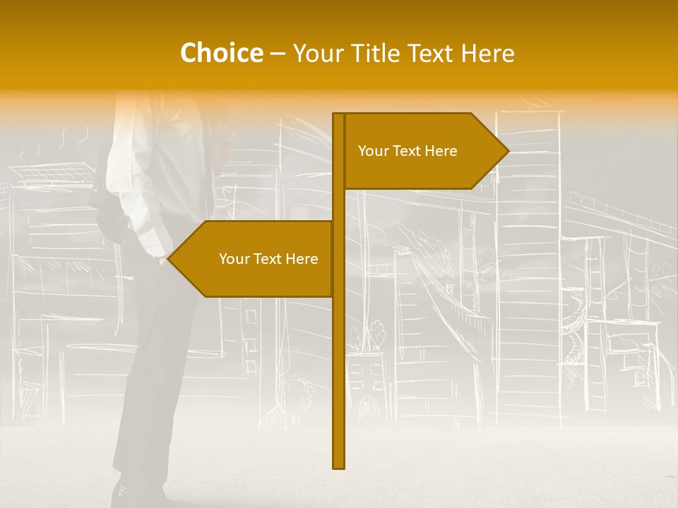 City Pencil Sketch PowerPoint Template