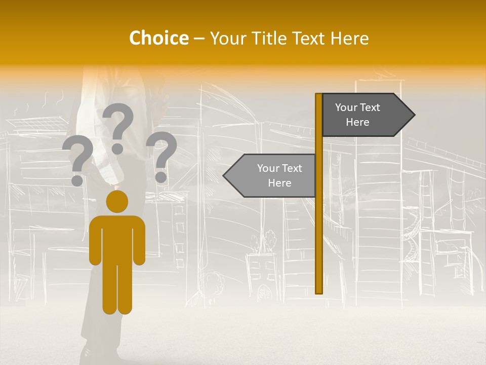 City Pencil Sketch PowerPoint Template