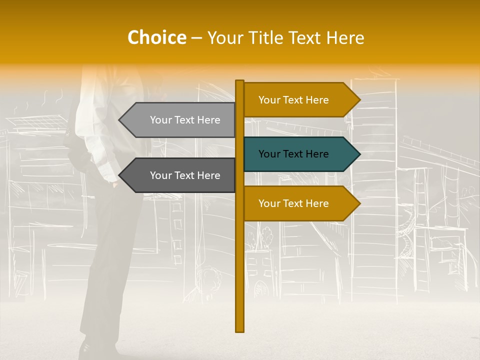 City Pencil Sketch PowerPoint Template