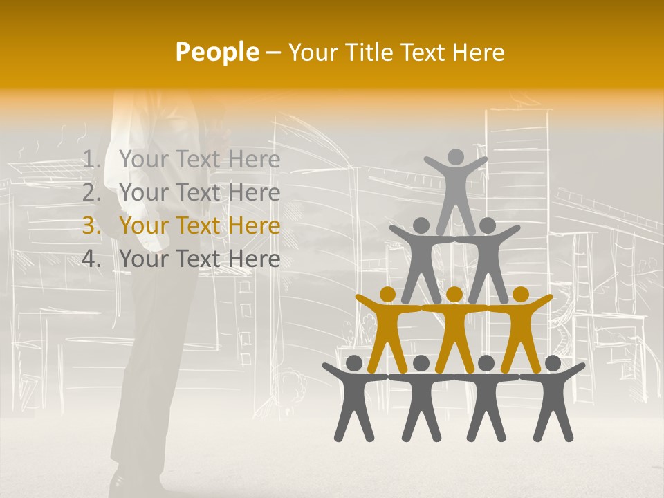 City Pencil Sketch PowerPoint Template