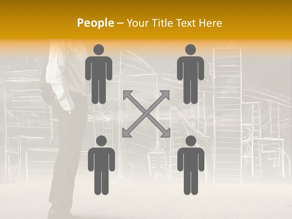 City Pencil Sketch PowerPoint Template