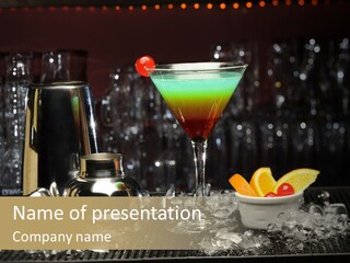 Cherry Vodka Curacao PowerPoint Template