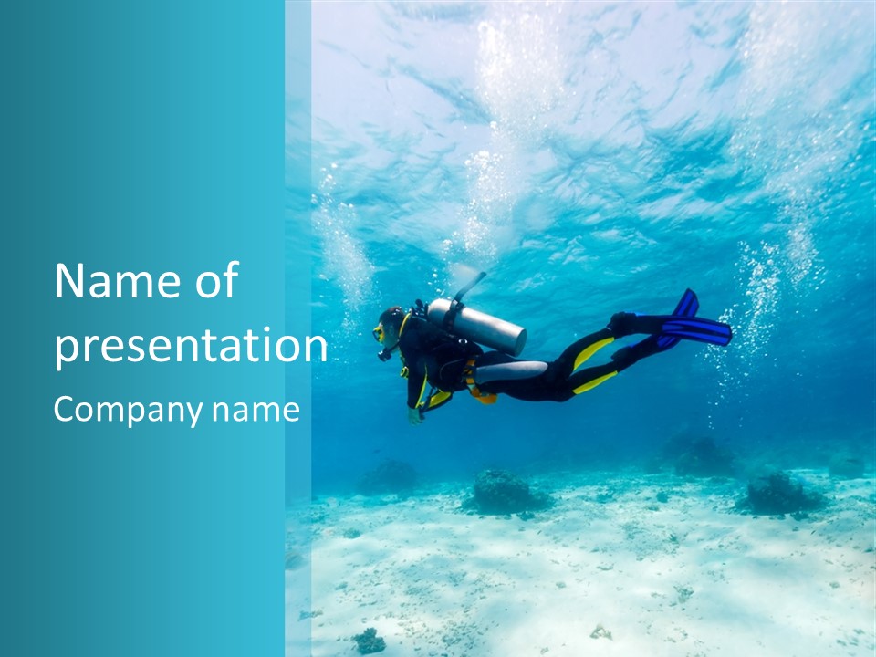 Tropical Man Diving PowerPoint Template