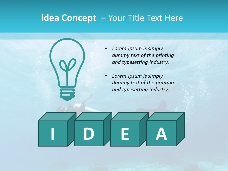 Tropical Man Diving PowerPoint Template