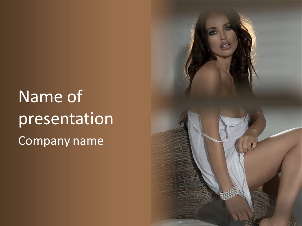 Romantic Dress White PowerPoint Template