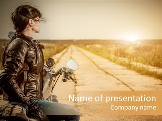 Beautiful Transportation Rider PowerPoint Template