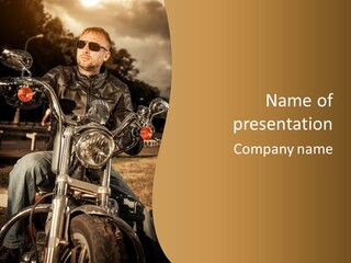 Brown Sunglasses Outdoor PowerPoint Template