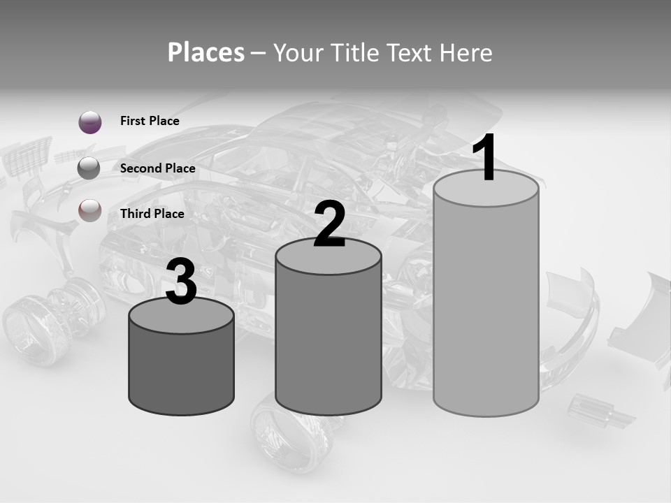 Grey White Background Wheel PowerPoint Template