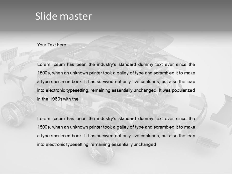 Grey White Background Wheel PowerPoint Template