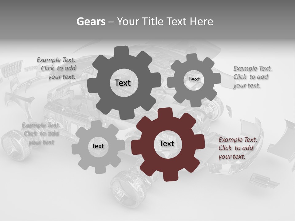 Grey White Background Wheel PowerPoint Template