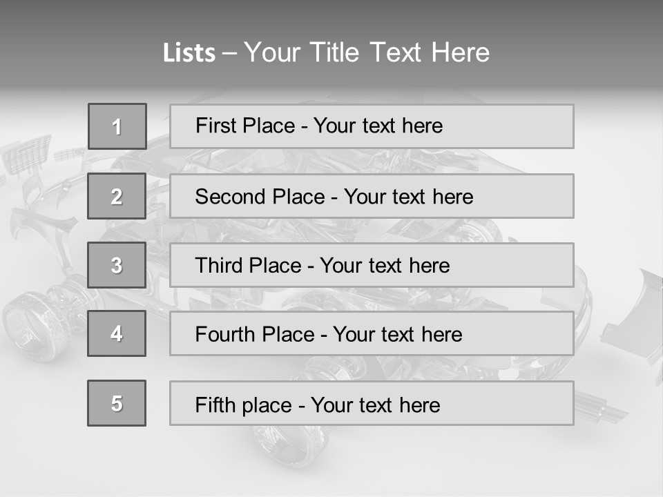 Grey White Background Wheel PowerPoint Template