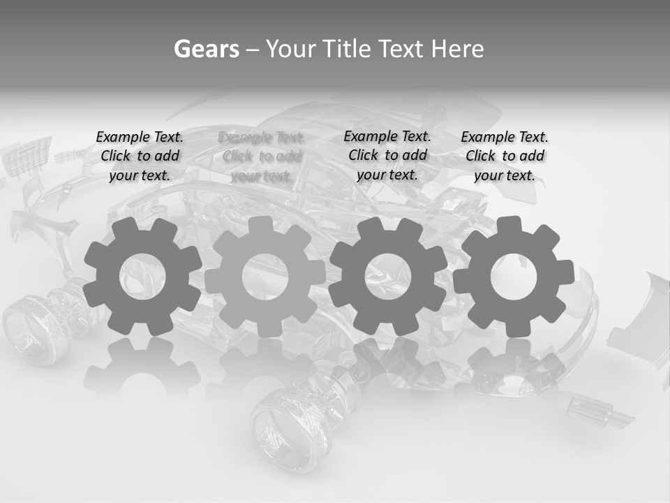 Grey White Background Wheel PowerPoint Template