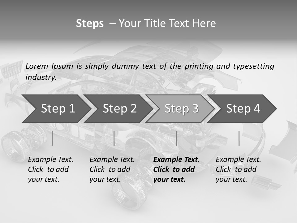 Grey White Background Wheel PowerPoint Template