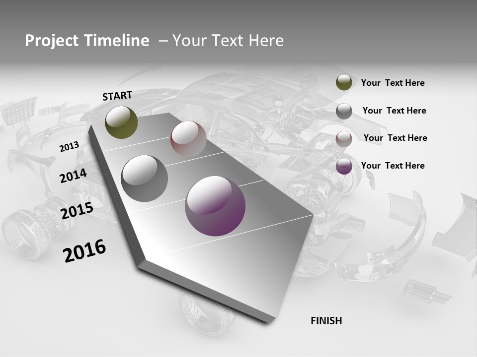 Grey White Background Wheel PowerPoint Template