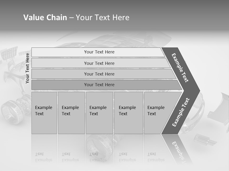 Grey White Background Wheel PowerPoint Template