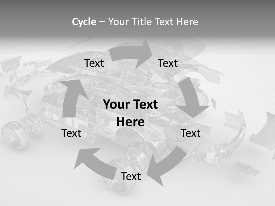 Grey White Background Wheel PowerPoint Template