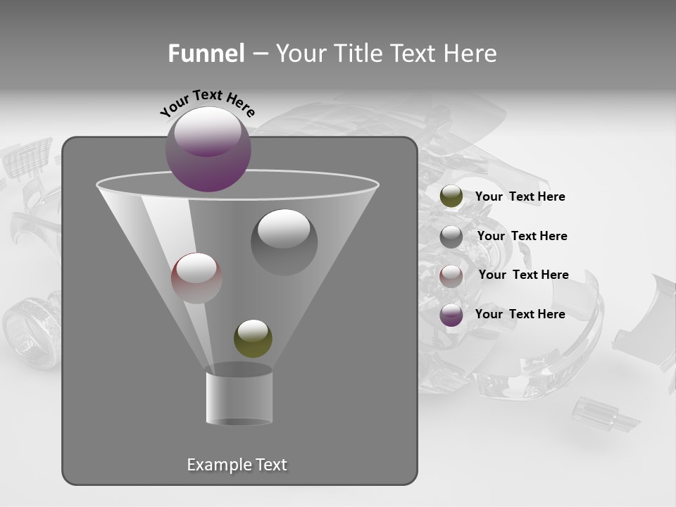 Grey White Background Wheel PowerPoint Template
