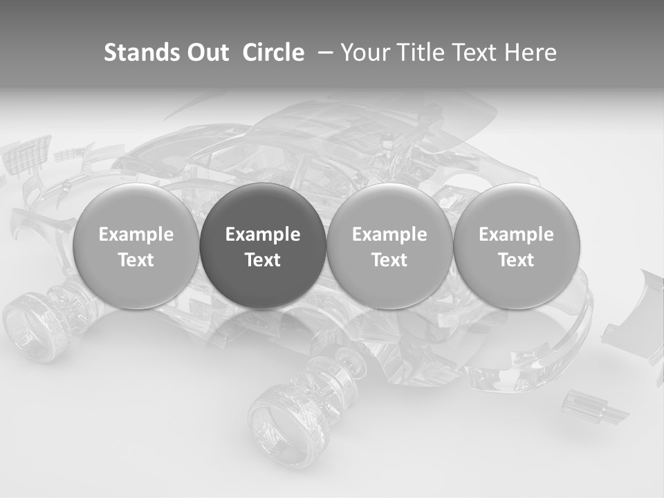 Grey White Background Wheel PowerPoint Template