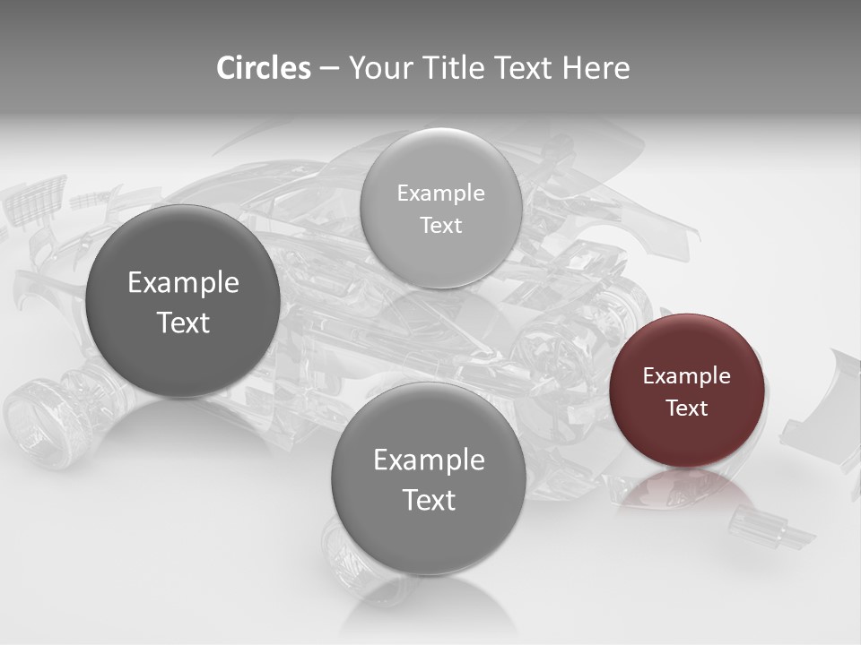 Grey White Background Wheel PowerPoint Template